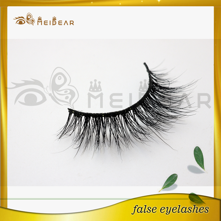 Best handmade strip mink fur lashes Qingdao fasle lashes